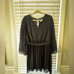 Love Riche Black Pleated Bell Sleeve